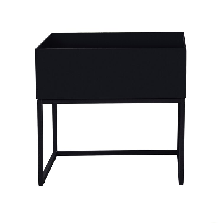 metal nightstand black