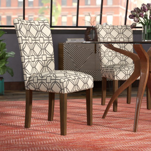 Second Avenue Parsons Lattice Upholstered Dining Chair (Set of 2) by Ivy Bronx