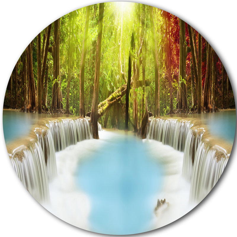 Designart Huai Mae Kamin Waterfall Graphic Art Print On Metal Wayfair