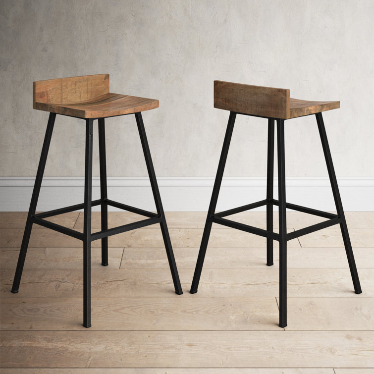 bidwell contemporary indoor acacia wood bar stools