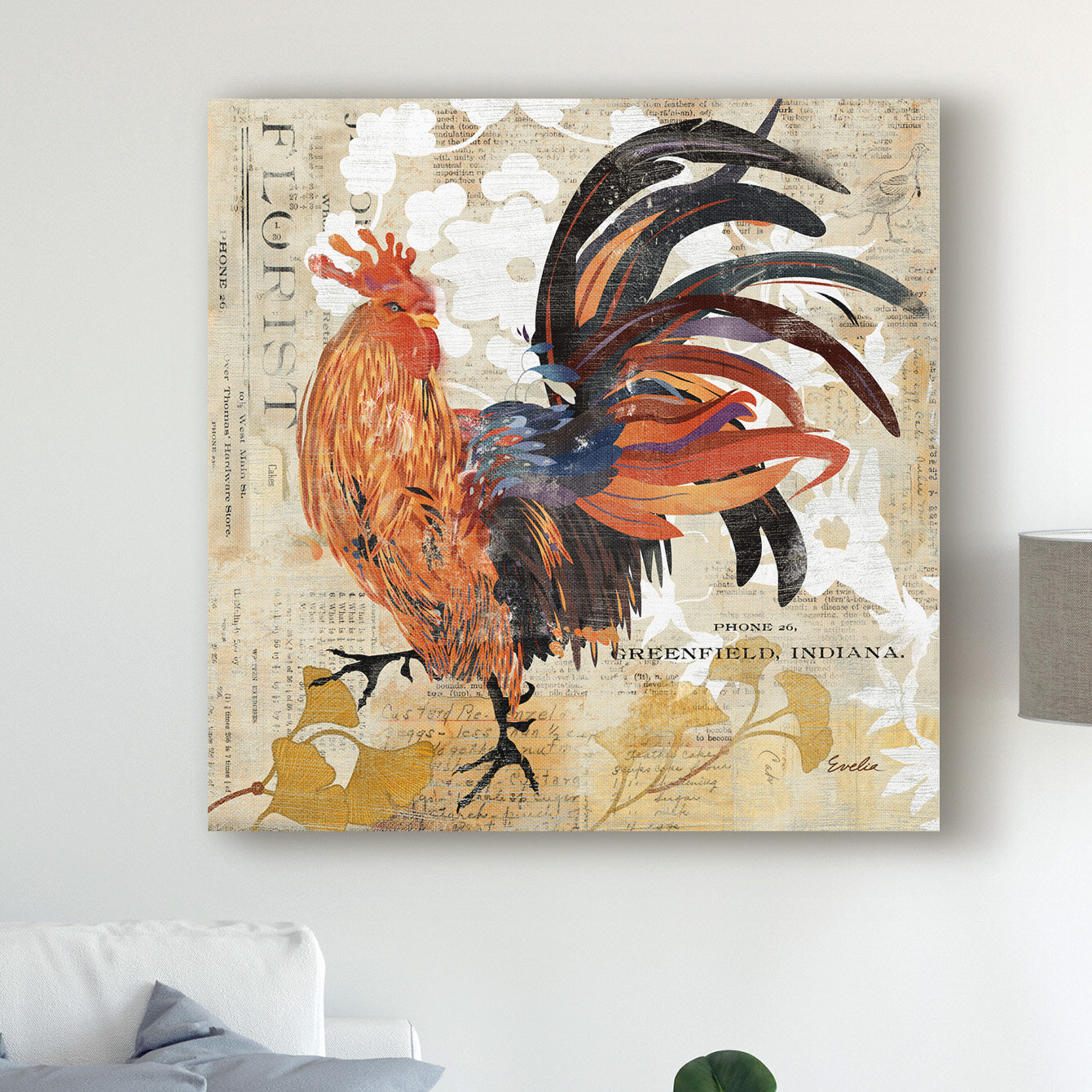 East Urban Home Rooster Flair III by Evelia Designs - Graphic Art on ...