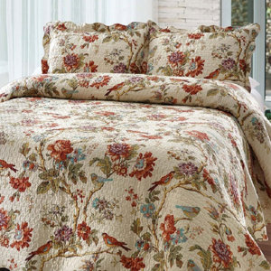 Finch Orchard 2 Piece Twin Reversible Quilt Set