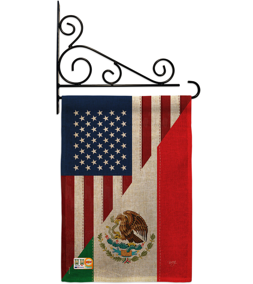 Impressions Decorative Garden Flag G158205-DB Details about   US Mexico Friendship Burlap 