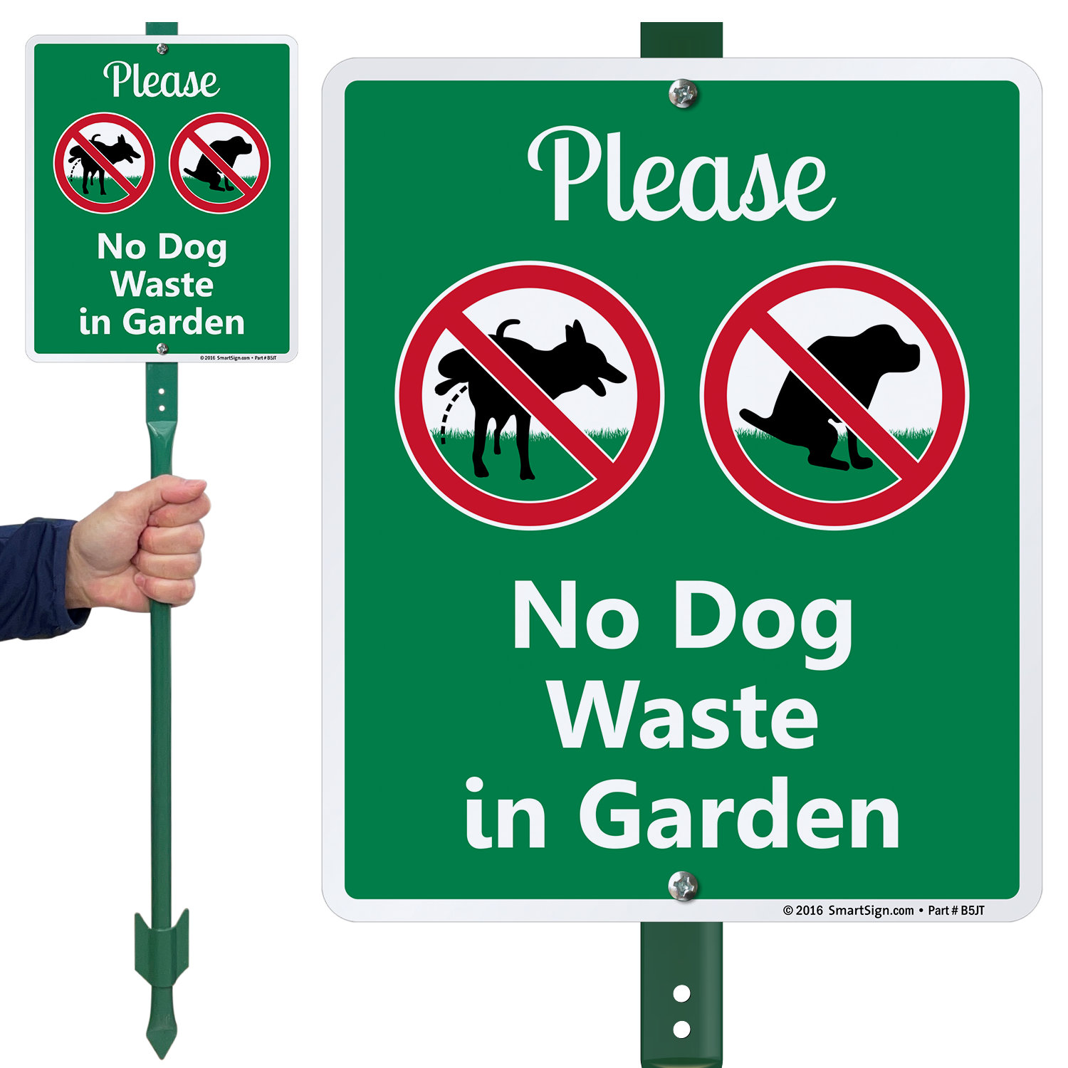 SmartSign Please No Dog Waste in Garden Sign and Stake Kit | Wayfair