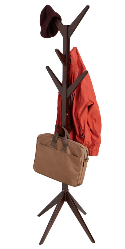 Furniture Wooden Standing Coat Rack With Black Hanger Coat Hanger Hall Storage Rack Umbrella Clothes Holder Hat Hook Tree Stand Metal