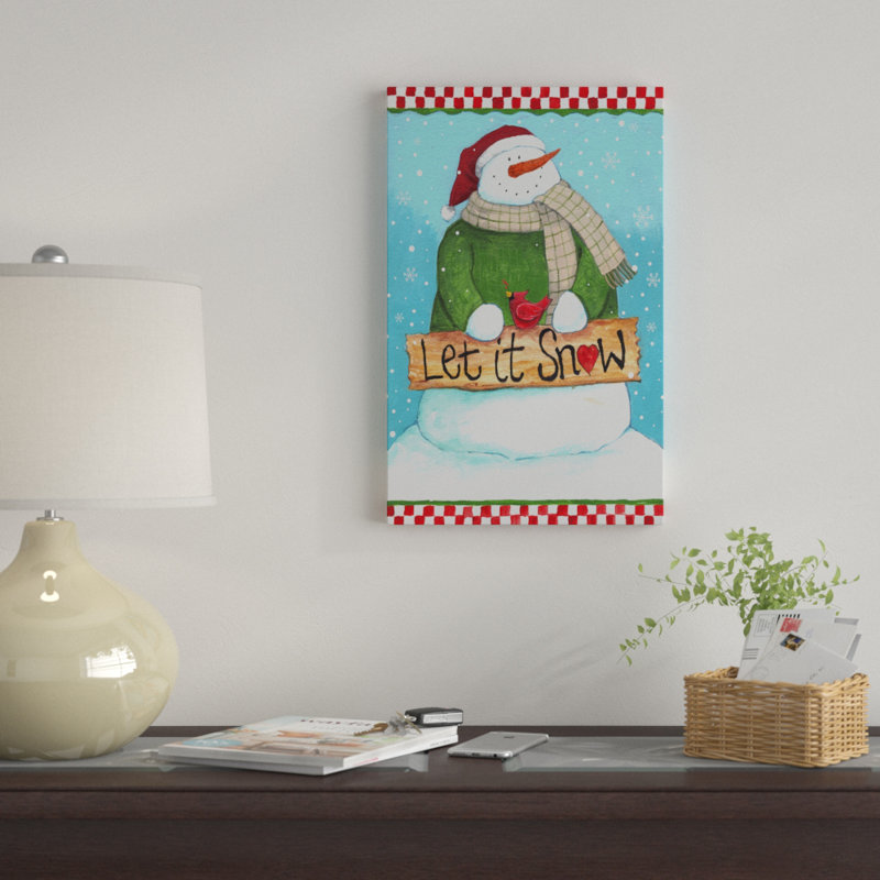 Winston Porter Let It Snow Checked Border Acrylic Painting Print