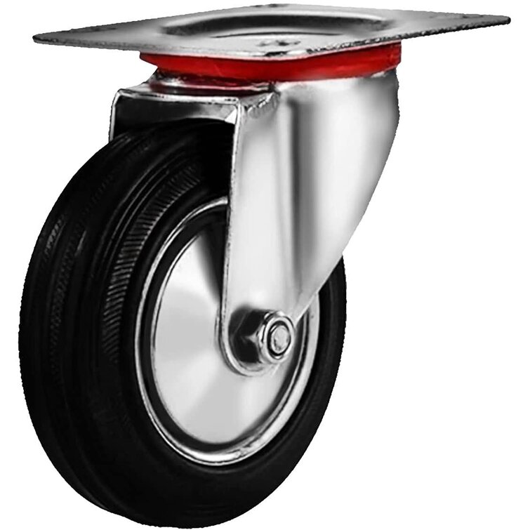 Moving Caster Wheels Trolley Wheels Rubber Swivel Castor Wheel,Trolley Furniture Caster,Swivel Stem Castors with Brake,Universal 360 Degree Rotating,Mute,Replacement Castors,for Coffee Table Shoes Bin