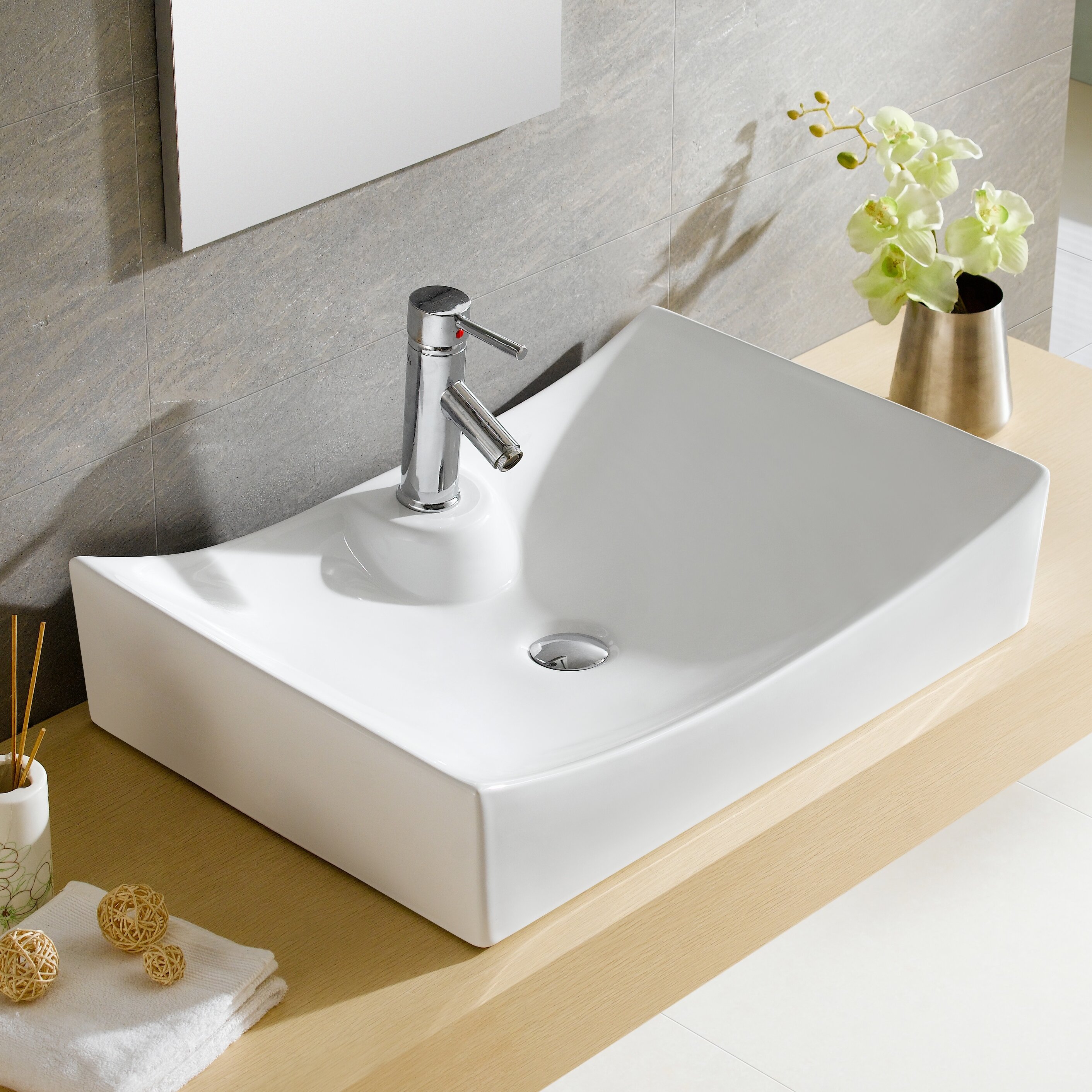 rectangular modern bathroom sink