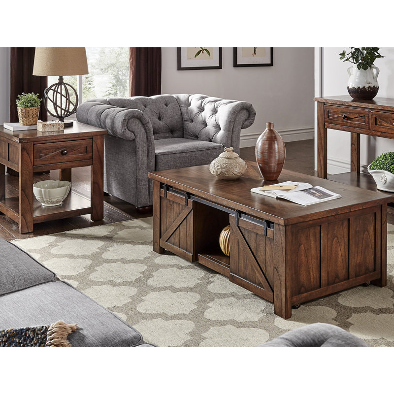 Loon Peak Jordyn Barn Door 2 Piece Coffee Table Set Reviews