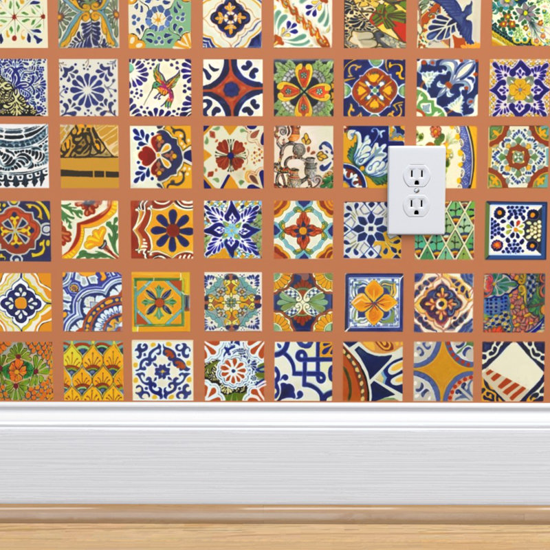 World Menagerie Talavera Tile Removable Wallpaper Talavera