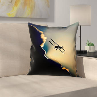 East Urban Home Plane In The Clouds Square Indoor Throw Pillow Wayfair