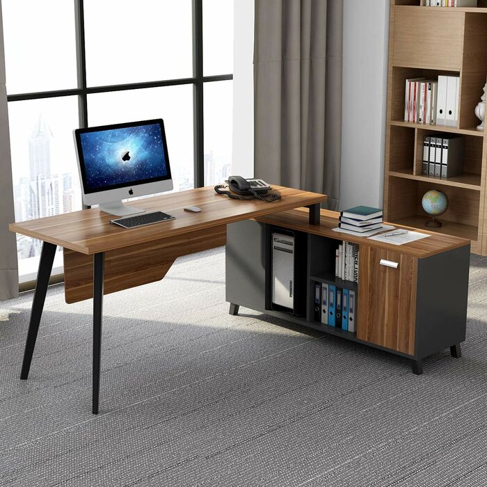 Ebern Designs Goodrum L Shaped Computer Desk Wayfair Ca