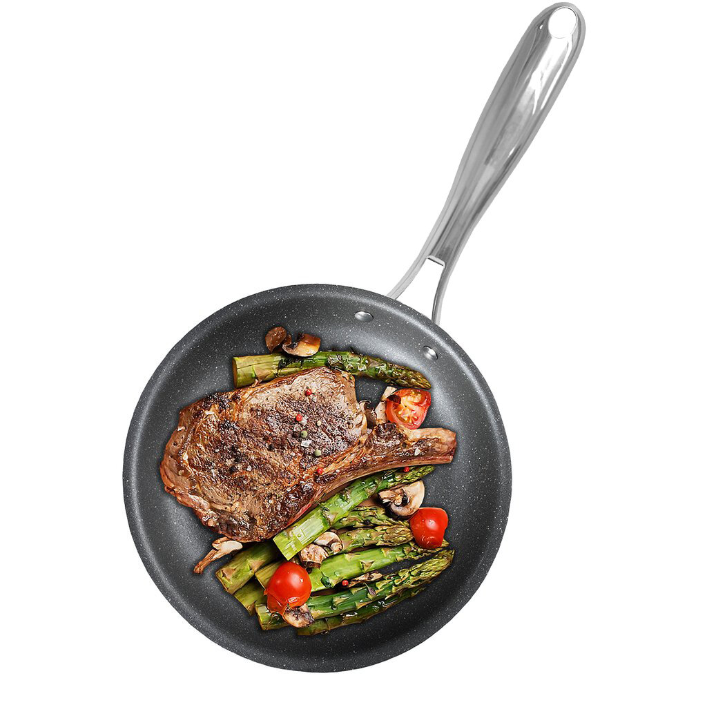 ProCook Granite Stone Non-Stick Frying Pan Large Induction Pan with Tough Stone-Reinforced Coating and Heat-Resistant Handle 28cm 