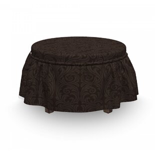 Curlicue Antique Motif Ottoman Slipcover (Set Of 2) By East Urban Home