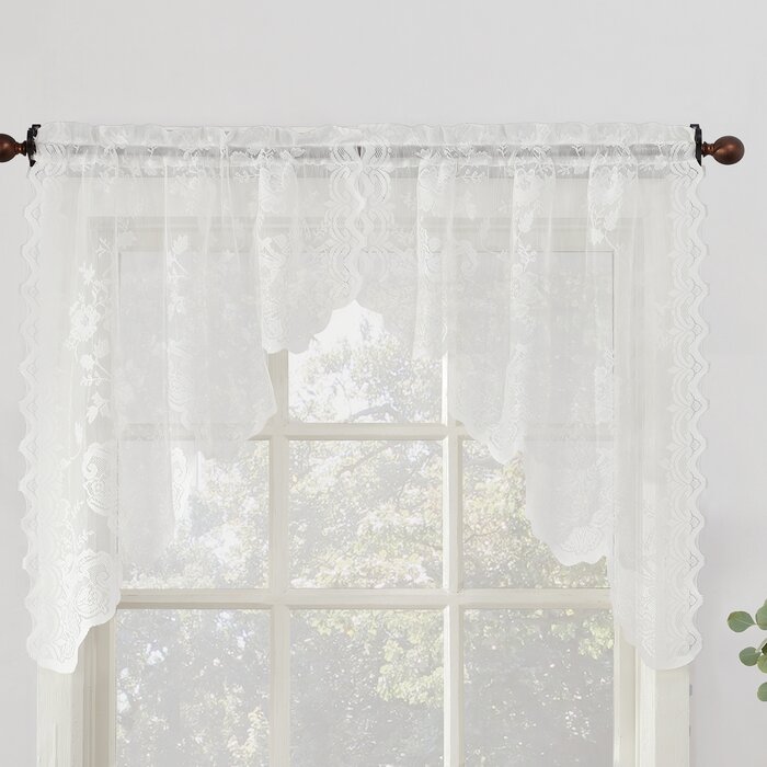 House of Hampton® Alejo Floral Swag Window Valance & Reviews | Wayfair