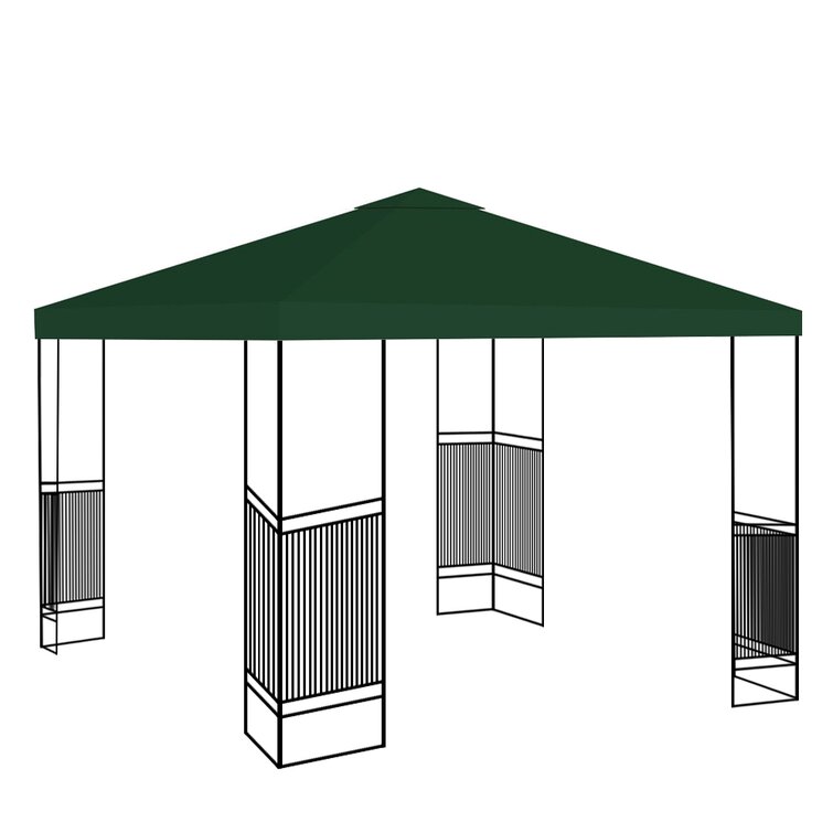 10X10′ 1/2Tier Replacement Canopy Tent Top Patio Garden Gazebo Sunshade UV Cover 