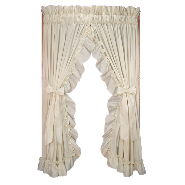 Ophelia Co Winland Ruffled Priscilla Solid Semi Sheer Rod