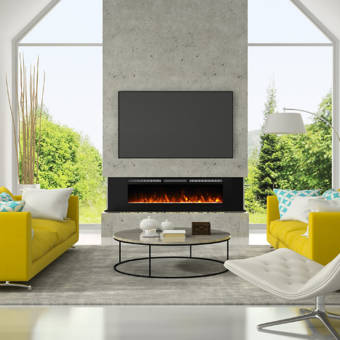 Latitude Run Millner Recessed Wall Mounted Electric Fireplace