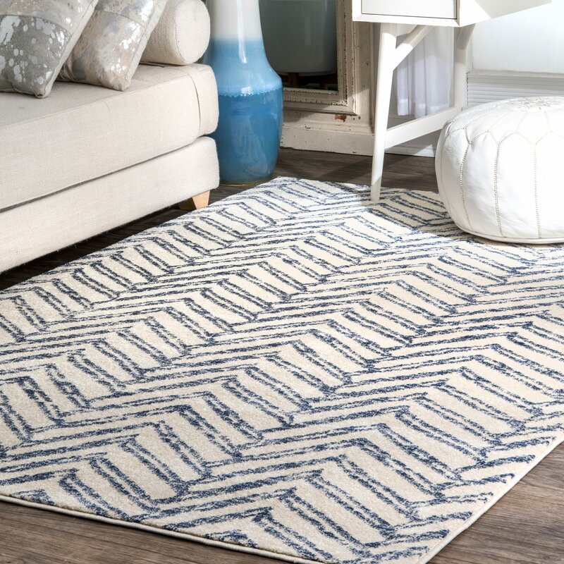 Breakwater Bay Lorelai Geometric Blue Area Rug & Reviews | Wayfair