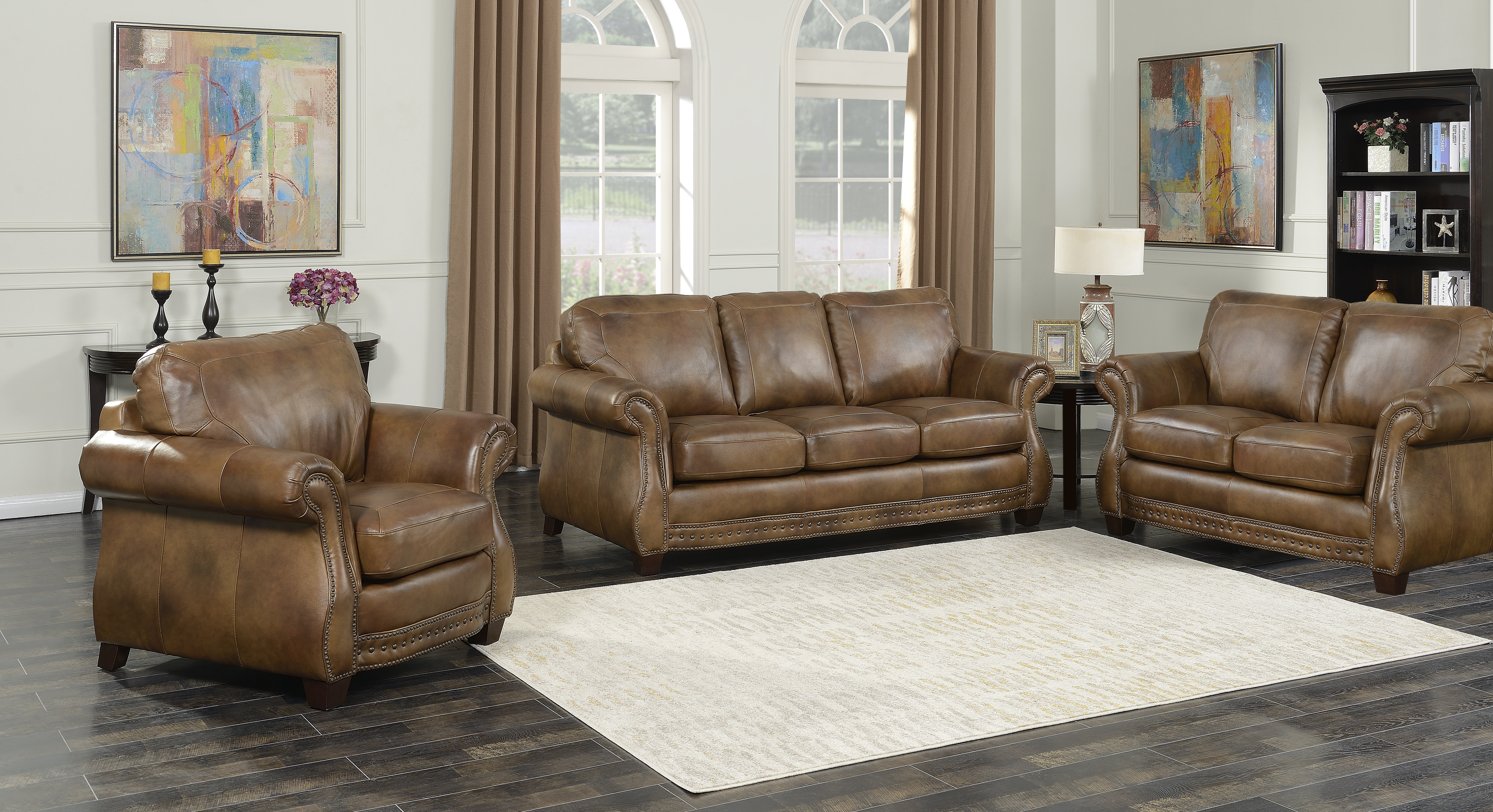 Fleur De Lis Living Simone 3 - Piece Leather Living Room Set | Wayfair