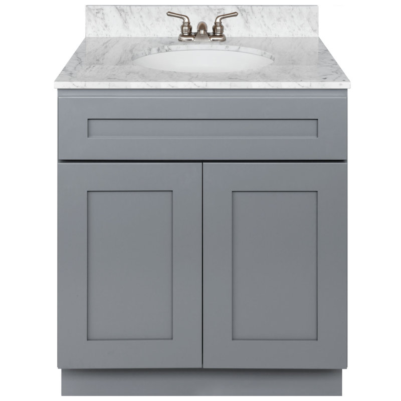 Winston Porter Stiltner 30 Single Vanity Cabinet Alpina White Absolute Black Granite Top Faucet Reviews