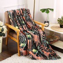 InterestPrint Tropical Pineapple and Palm Leaf Soft and Lightweight Throw Blanket Quilt for Couch and Bed 50x60