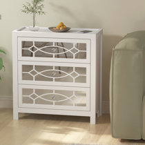 white mirrored night stand