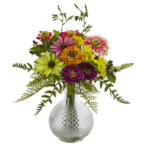 Mixed Floral Arrangements in Decorative Vase