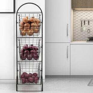 Benloveny Metal Fruit Bowl Fruit Basket Fruit and Vegetable Storage Basket with Wave Shape Design for Kitchen 