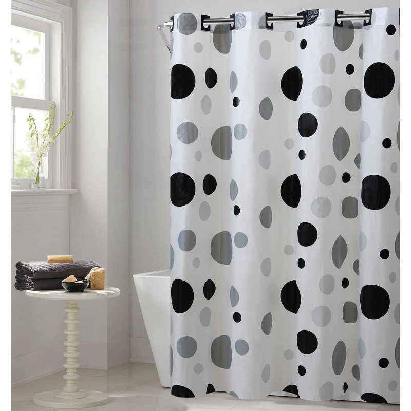 Hookless Dot Vinyl Shower Curtain Reviews Wayfair Dot Vinyl Shower Curtain