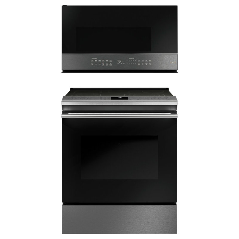 Cafe Modern Glass 2 Piece Kitchen Package With 30 Slide In Electric Range 30 Over The Range Microwave Reviews Wayfair