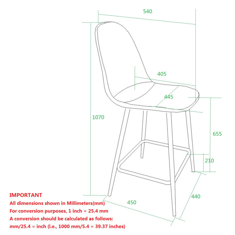 Bar Stool Dimensions Mm