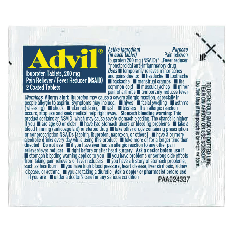 LIL DRUGSTORE Advil SingleDose Ibuprofen Tablets Refill Packs, 30
