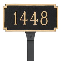 Black/Silver Montague Metal PCS-0053S2-W-BS 9.75 x 15.5 Two Line Address Sign Plaque Standard