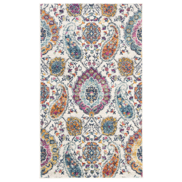Peely Rug Langley Street Felty Paisley Area Rug in Cream/Multi & Reviews | Wayfair