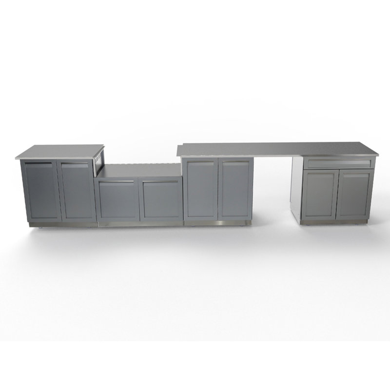 4 Life Outdoor Stainless Steel 162 6 Piece Outdoor Kitchen Cabinet Wayfair