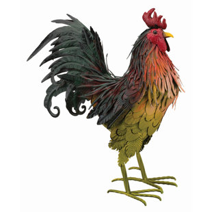 Metal Rooster Yard Art Wayfair Metal Rooster 39 Inch H