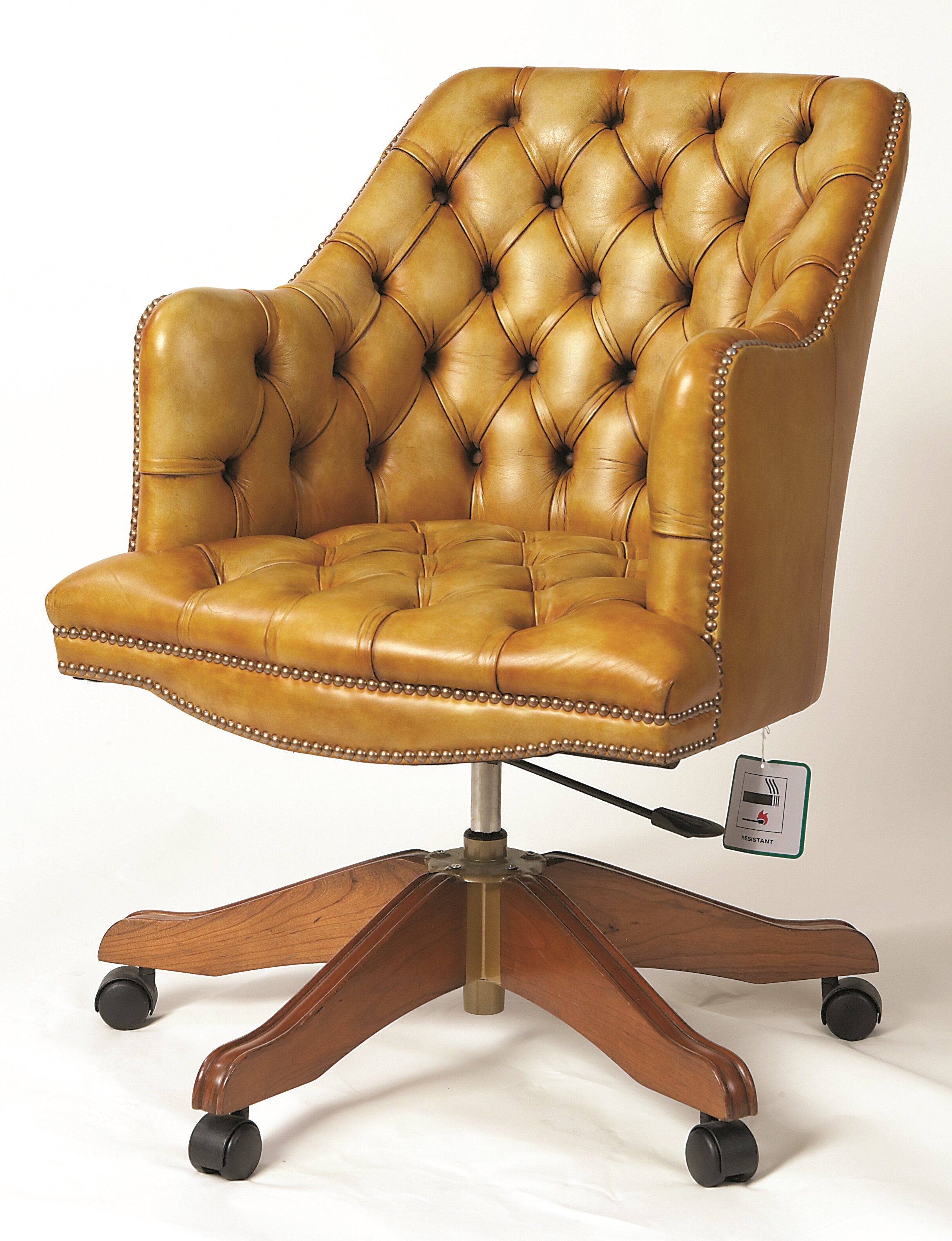 camille midback leather desk chair
