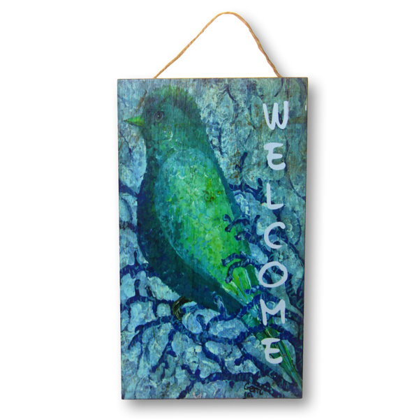 My Island Bluebird Welcome Sign By Gerri Hyman Painting Print Plaque Wayfair