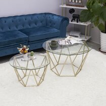 round trestle coffee table