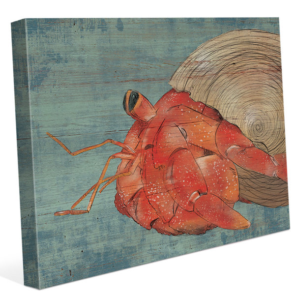 Click Wall Art Big Hermit Crab Nautical Painting Print On Canvas