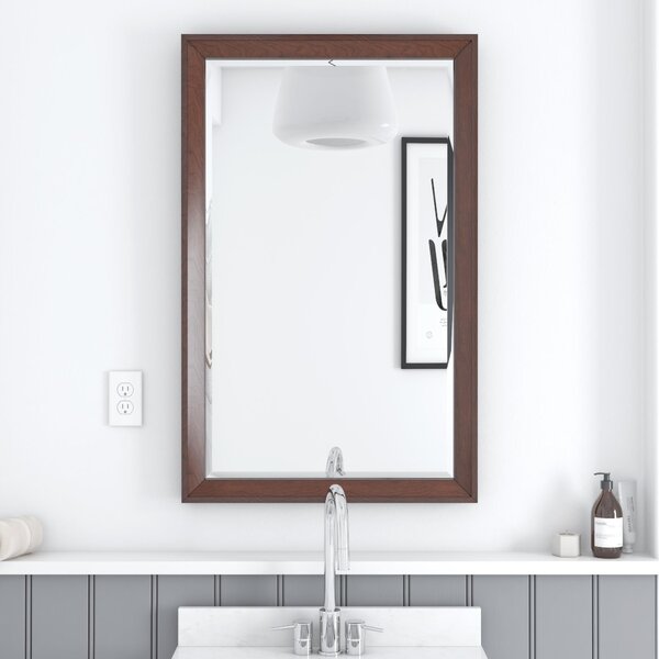 White Blue Canyon Bathrooms Wire Framed Wall Mirror with Five Hooks 