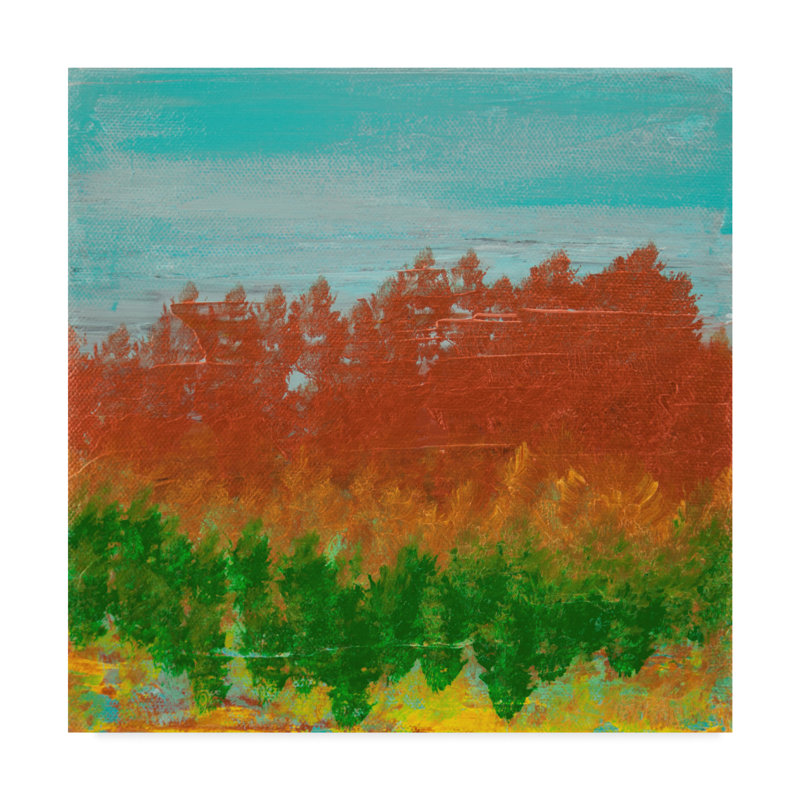 Trademark Art Views Of Nature Orange Green Acrylic Painting