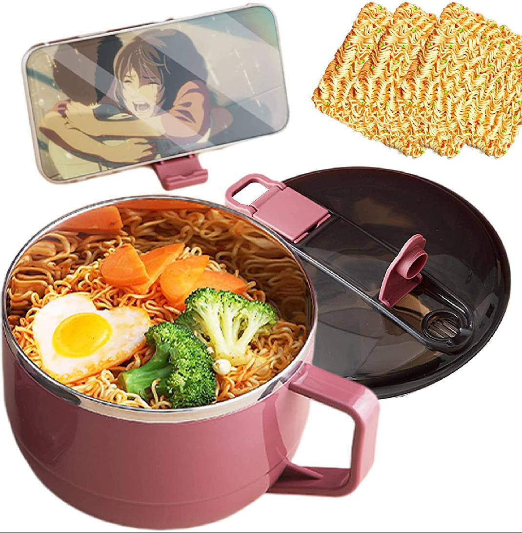 Latitude Run® 1300Ml Mini Stainless Steel Instant Noodle Bowl, Double