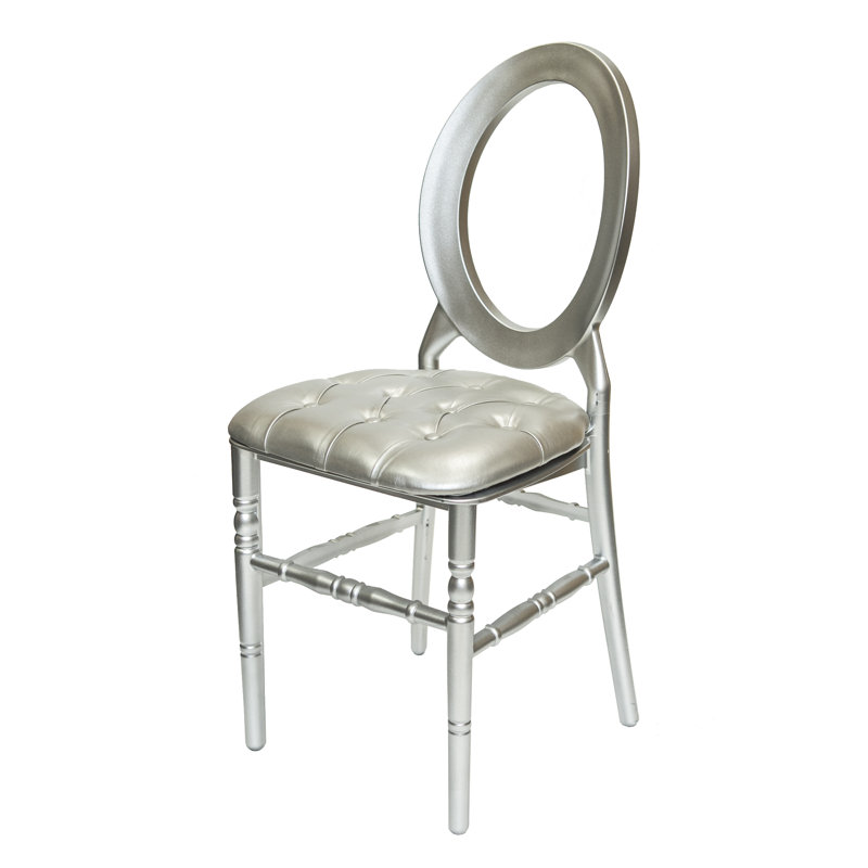 House Of Hampton King Louis Back Stacking Side Dining Chair In Silver Wayfair