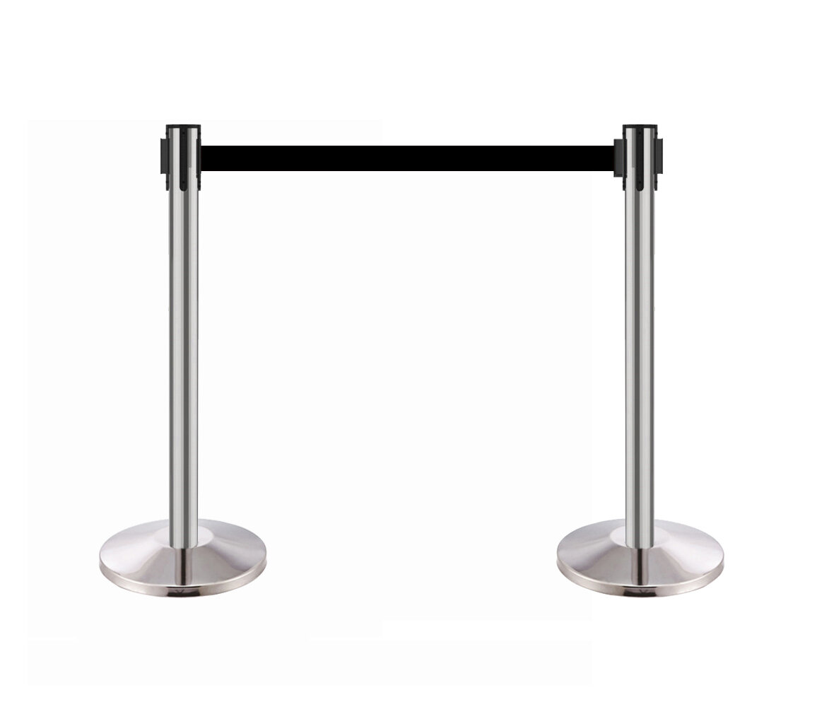 Nylon Rope Crowd Control Stanchion Post Queue Line Barrier Black with Hook 