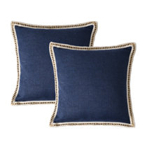 blue throw pillow set