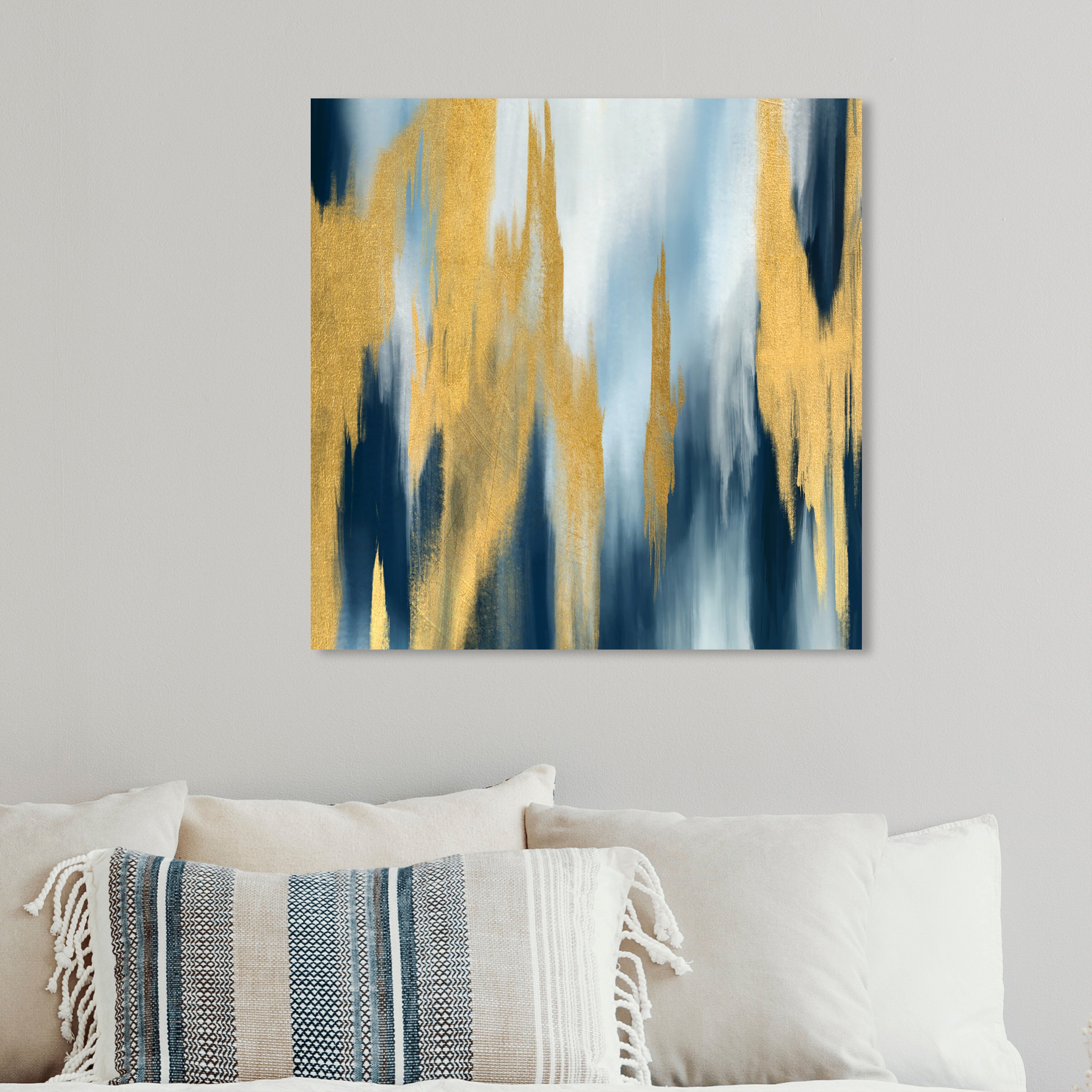 Art Remedy Abstract Waterfalls - Painting on Canvas | Wayfair