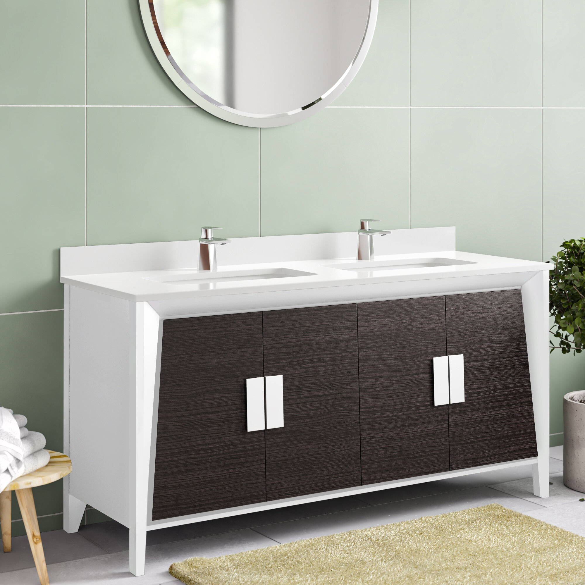 Allmodern Vanesa 60 Double Bathroom Vanity Set Reviews Wayfair