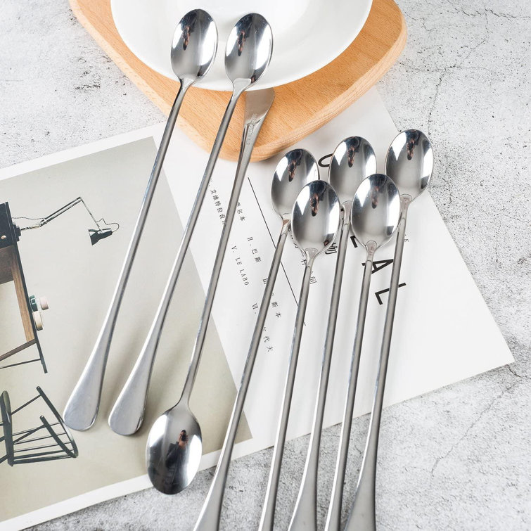 Stainless Steel Ice Tea Spoon with Long Handle Cocktail Stir Spoon Coffee Spoons 
